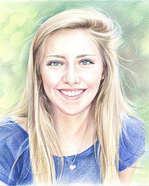 Custom Color Pencil Portrait From Your Photo Personalized Pencil
