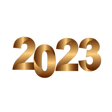 Gambar Selamat Tahun Baru 2023 Clipart Huruf Vektor Emas 3d Png Efek