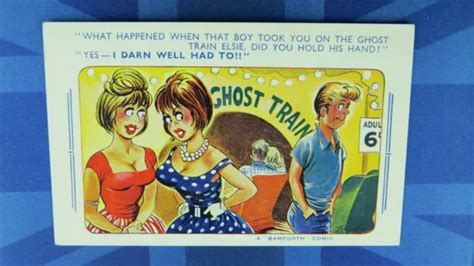 Saucy Bamforth Comic Postcard 1960s Big Boobs Fun Fair Ghost Train No 1949 1110 Picclick