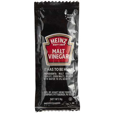 Heinz 9 Gram Malt Vinegar Portion Packets 200case