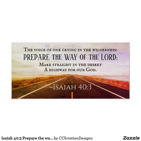 Isaiah 403 Prepare The Way Of The Lord Bible Poster
