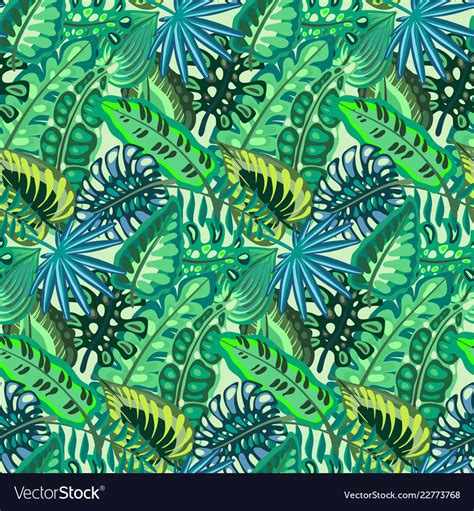 Beautiful Seamless Pattern With Ropical Jungle Vector Image