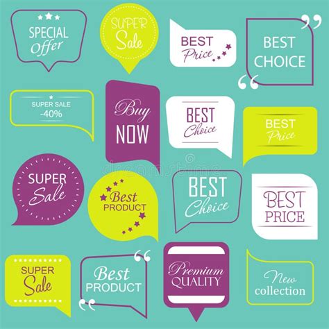 Modern Sale Stickers Collection Stock Vector Illustration Of Cover