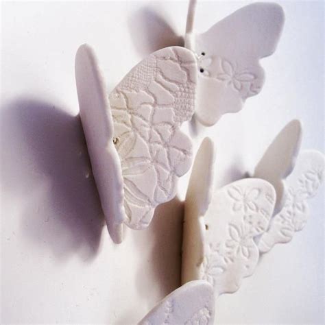 3d Butterfly Wall Art Gold And White Porcelain Ceramic Etsy Porcelain
