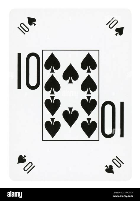 Ten Of Spades Playing Card Isolated On White Clipping Path Included