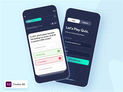 Quiz App Ui Freebie Search By Muzli