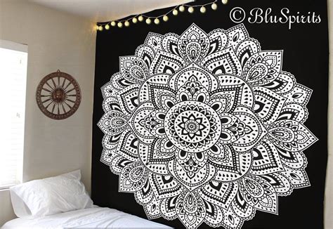 Black And White Mandala Tapestry From Bluspirits 100 Cotton Queen
