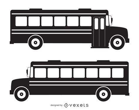 Isolated School Bus Silhouette Vector Download