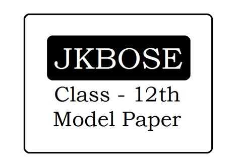 Jkbose 12th Model Paper 2024 Pdf Download All Subjects