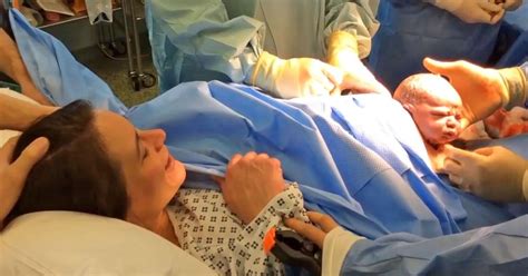Watch Woman Give Birth Through Natural Caesarean As Amazing Footage