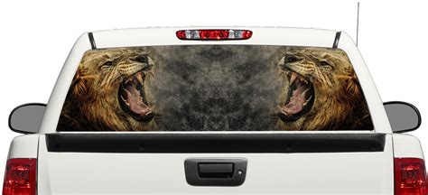 Lion Angry Wild Animal King Logo Rear Window Decal Sticker Pick Up