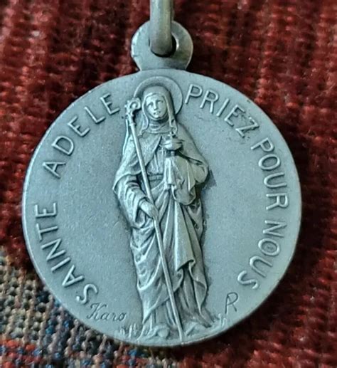 St Adele Sterling Vintage New Holy Medal Religious France Catholic A