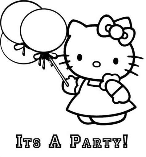 Hello Kitty With Balloons Coloring Play Free Coloring