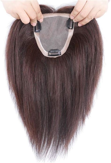 Womens Clip On Human Hair Toppers For Women With Thinning Hair 4 X 47 Hand Made Hairpieces