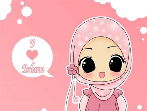 30 Gambar Kartun Muslimah Bercadar Syari Cantik Lucu Terbaru