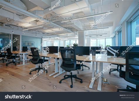 Interior Modern Empty Office Buildingopen White Stock Photo 1857272212