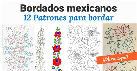 Bordados Mexicanos 12 Patrones Para Bordar Bordados A Mano