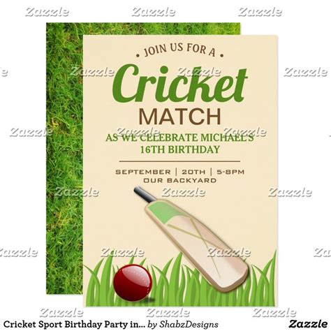 Pick the tournament you wish to participate in from the tournament listing page. Cricket Sport Birthday Party invitation | Zazzle.com ...