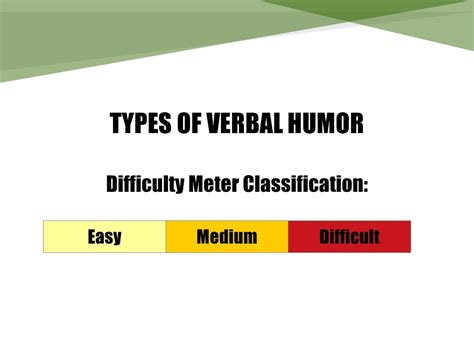 types of verbal humor difficulty