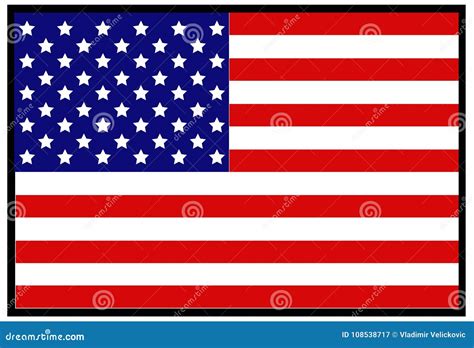 American Flag Country In North America Stock Vector Illustration Of