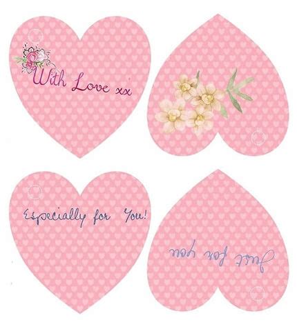 pink saint valentines day hearts gift tags