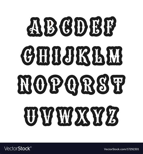 Set Of Victorian Style Alphabet Letters Font Vector Image