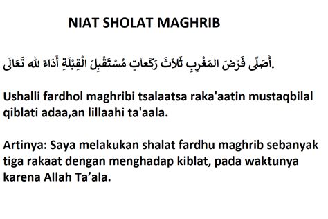 Bacaan Doa Niat Sholat Maghrib Dan Tata Cara Pelaksanaannya