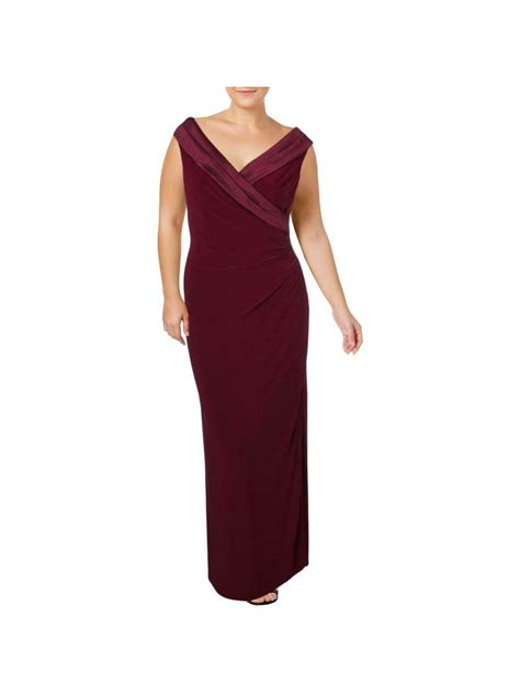 Ralph Lauren 190 Womens New 0500 Burgundy Maxi Sheath Evening Dress 10