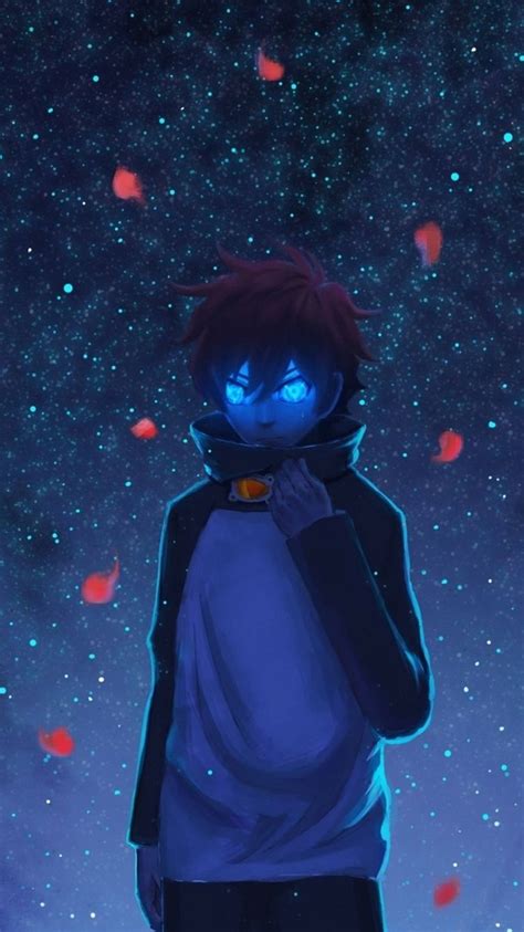 Anime Glowing Blue Eyes