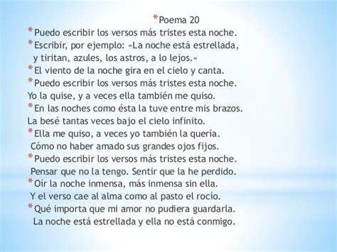 El Poema 20 Pablo Neruda
