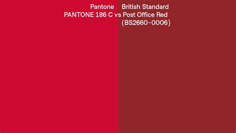 Pantone 186 C Vs British Standard Post Office Red Bs2660 0006 Side By