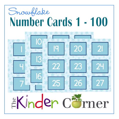 Number Flashcards Printable 1 100 Numeracy Resource Winter Number