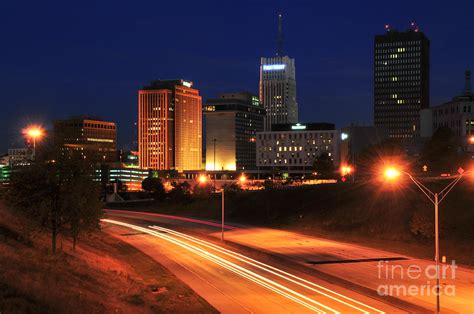 D1u 140 Akron Ohio Night Skyline Photo Photograph By Ohio Stock