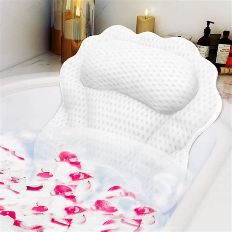 Bath Pillow Ruvince Ergonomic Luxury Bathtub Pillow With Headneck Shoulder And Back Support