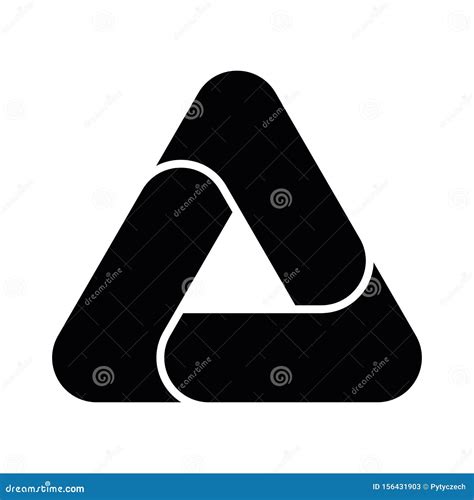 Triangle Vector Icon With Three Overlapping Sides And Rounded Corners