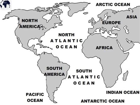 Printable World Map With Atlantic Ocean In Pdf