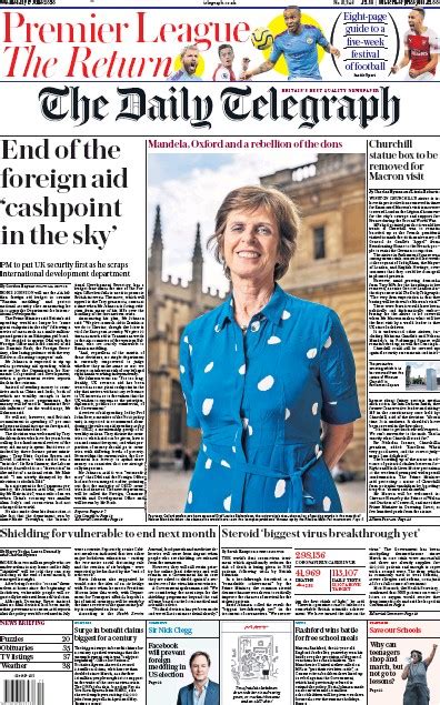 The Daily Telegraph Uk Front Page For 17 June 2020 Paperboy Online