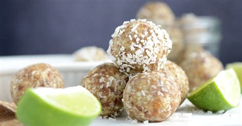 no bake lime coconut energy bites running on real food