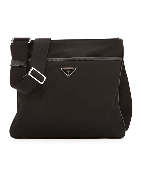 Lyst Prada Nylon Crossbody Bag In Black
