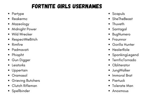 Fortnite Usernames 300 Catchy Fortnite Usernames Ideas For Girls 2024