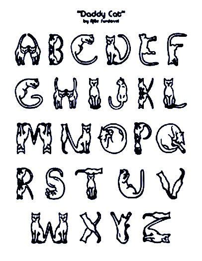 Cat Alphabet Font Hand Lettering Creative Lettering