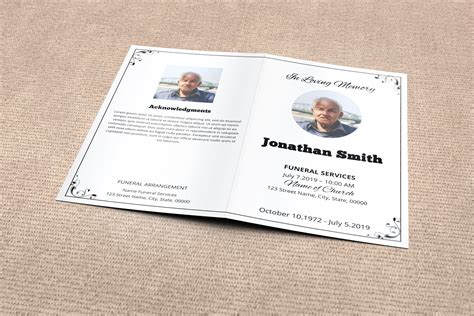 Ms Word Funeral Program Template Printable Funeral Brochure Etsy