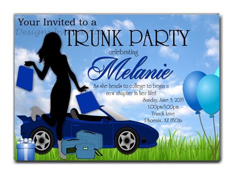 Free Printable College Trunk Party Invitations
