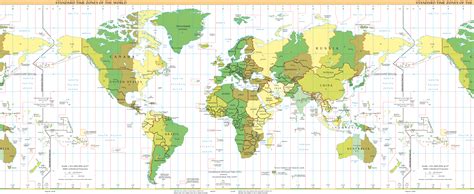 Map Of Time Zones Of The World Maps Of Time Zones Of The World