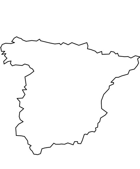 Mapa De Contorno De España Para Colorear Imprimir E Dibujar Dibujos