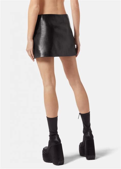 Medusa Leather Mini Skirt Women Versace Skirts Senivoda