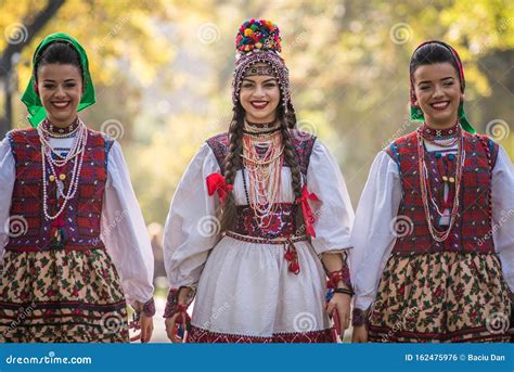 portrait of a romanian woman wearing traditional national costume editorial photo image of