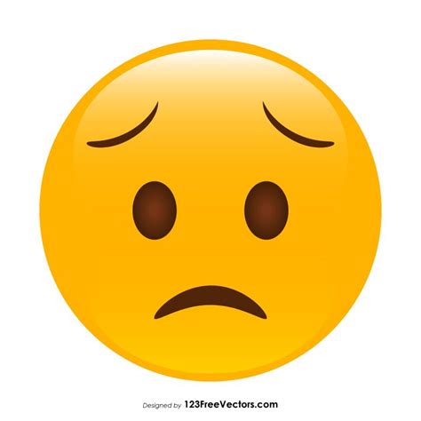 Worried Face Emoji Icons Vector Emoji Graphic Image Free Vector Art