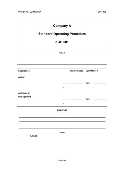 37 Best Standard Operating Procedure Sop Templates