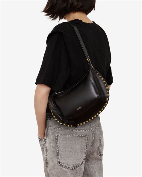 Womens Oskan Moon Leather Shoulder Bag In Black Isabel Marant Hr